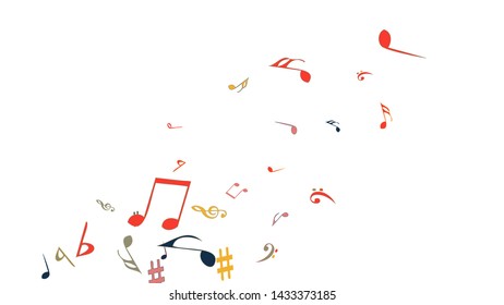 Musical Signs. Modern Background with Notes. Vector Element for Musical Poster, Banner, Advertising, Card. Minimalistic Simple Background.
