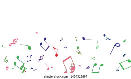 Musical Signs. Modern Background with Notes. Vector Element for Musical Poster, Banner, Advertising, Card. Minimalistic Simple Background.
