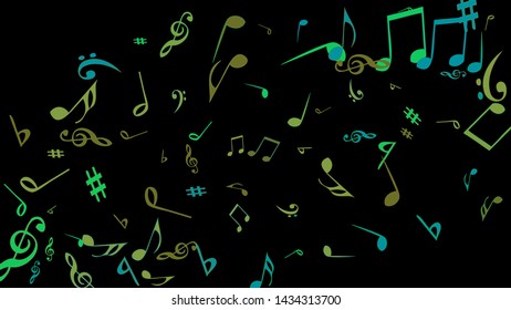Musical Signs. Modern Background with Notes. Vector Element for Musical Poster, Banner, Advertising, Card. Minimalistic Simple Background.
