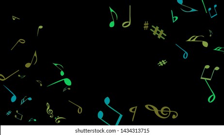 Musical Signs. Modern Background with Notes. Vector Element for Musical Poster, Banner, Advertising, Card. Minimalistic Simple Background.
