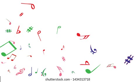 Musical Signs. Modern Background with Notes. Vector Element for Musical Poster, Banner, Advertising, Card. Minimalistic Simple Background.
