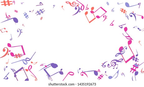 Musical Signs. Modern Background with Notes. Vector Element for Musical Poster, Banner, Advertising, Card. Minimalistic Simple Background.
