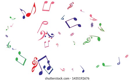 Musical Signs. Modern Background with Notes. Vector Element for Musical Poster, Banner, Advertising, Card. Minimalistic Simple Background.
