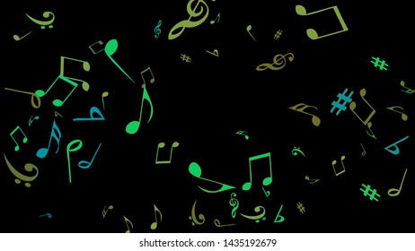 Musical Signs. Modern Background with Notes. Vector Element for Musical Poster, Banner, Advertising, Card. Minimalistic Simple Background.

