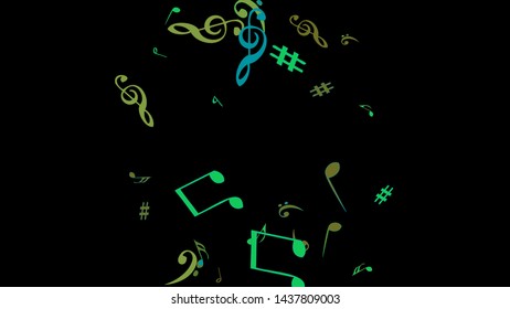 Musical Signs. Modern Background with Notes. Vector Element for Musical Poster, Banner, Advertising, Card. Minimalistic Simple Background.
