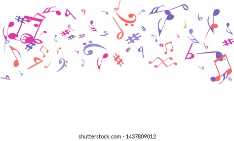 Musical Signs. Modern Background with Notes. Vector Element for Musical Poster, Banner, Advertising, Card. Minimalistic Simple Background.
