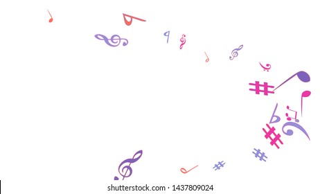 Musical Signs. Modern Background with Notes. Vector Element for Musical Poster, Banner, Advertising, Card. Minimalistic Simple Background.
