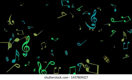 Musical Signs. Modern Background with Notes. Vector Element for Musical Poster, Banner, Advertising, Card. Minimalistic Simple Background.
