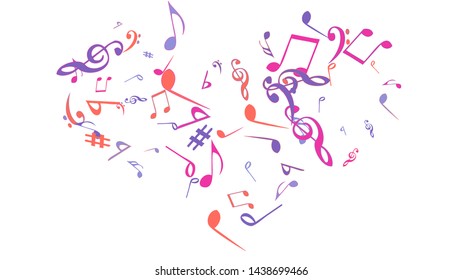 Musical Signs. Modern Background with Notes. Vector Element for Musical Poster, Banner, Advertising, Card. Minimalistic Simple Background.
