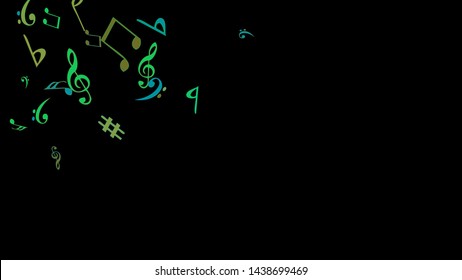 Musical Signs. Modern Background with Notes. Vector Element for Musical Poster, Banner, Advertising, Card. Minimalistic Simple Background.

