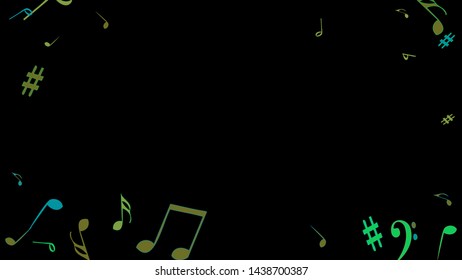Musical Signs. Modern Background with Notes. Vector Element for Musical Poster, Banner, Advertising, Card. Minimalistic Simple Background.
