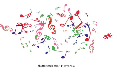 Musical Signs. Modern Background with Notes. Vector Element for Musical Poster, Banner, Advertising, Card. Minimalistic Simple Background.
