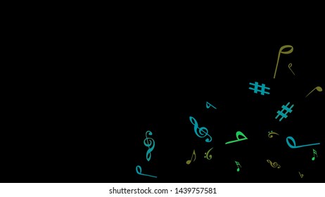 Musical Signs. Modern Background with Notes. Vector Element for Musical Poster, Banner, Advertising, Card. Minimalistic Simple Background.
