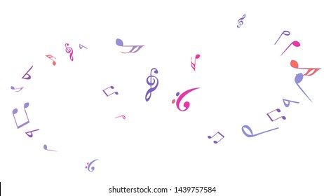 Musical Signs. Modern Background with Notes. Vector Element for Musical Poster, Banner, Advertising, Card. Minimalistic Simple Background.
