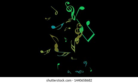 Musical Signs. Modern Background with Notes. Vector Element for Musical Poster, Banner, Advertising, Card. Minimalistic Simple Background.
