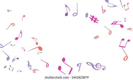 Musical Signs. Modern Background with Notes. Vector Element for Musical Poster, Banner, Advertising, Card. Minimalistic Simple Background.
