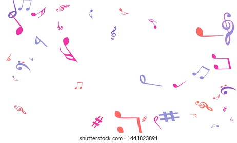 Musical Signs. Modern Background with Notes. Vector Element for Musical Poster, Banner, Advertising, Card. Minimalistic Simple Background.
