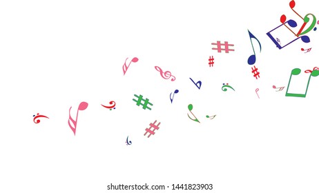 Musical Signs. Modern Background with Notes. Vector Element for Musical Poster, Banner, Advertising, Card. Minimalistic Simple Background.
