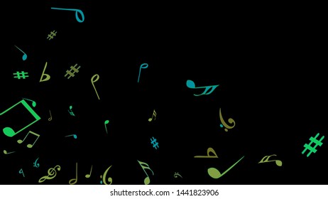 Musical Signs. Modern Background with Notes. Vector Element for Musical Poster, Banner, Advertising, Card. Minimalistic Simple Background.
