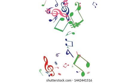 Musical Signs. Modern Background with Notes. Vector Element for Musical Poster, Banner, Advertising, Card. Minimalistic Simple Background.
