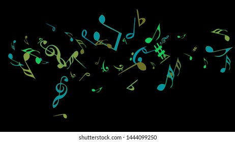 Musical Signs. Modern Background with Notes. Vector Element for Musical Poster, Banner, Advertising, Card. Minimalistic Simple Background.
