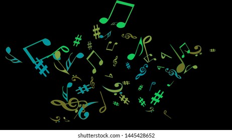 Musical Signs. Modern Background with Notes. Vector Element for Musical Poster, Banner, Advertising, Card. Minimalistic Simple Background.
