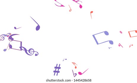 Musical Signs. Modern Background with Notes. Vector Element for Musical Poster, Banner, Advertising, Card. Minimalistic Simple Background.
