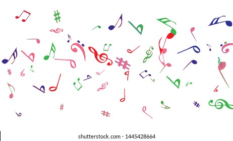 Musical Signs. Modern Background with Notes. Vector Element for Musical Poster, Banner, Advertising, Card. Minimalistic Simple Background.
