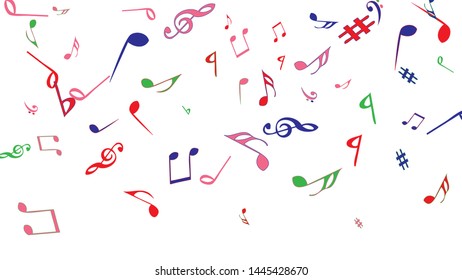 Musical Signs. Modern Background with Notes. Vector Element for Musical Poster, Banner, Advertising, Card. Minimalistic Simple Background.
