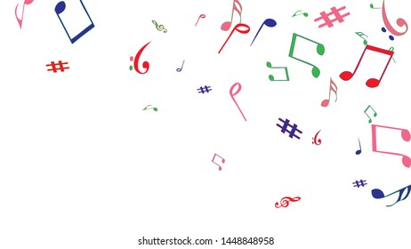Musical Signs. Modern Background with Notes. Vector Element for Musical Poster, Banner, Advertising, Card. Minimalistic Simple Background.
