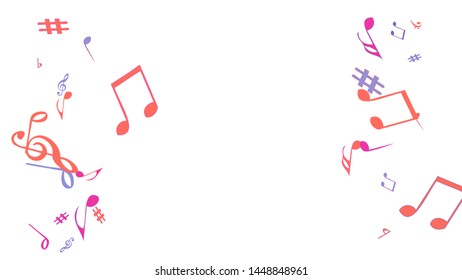 Musical Signs. Modern Background with Notes. Vector Element for Musical Poster, Banner, Advertising, Card. Minimalistic Simple Background.
