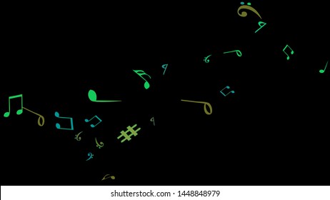 Musical Signs. Modern Background with Notes. Vector Element for Musical Poster, Banner, Advertising, Card. Minimalistic Simple Background.
