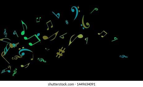Musical Signs. Modern Background with Notes. Vector Element for Musical Poster, Banner, Advertising, Card. Minimalistic Simple Background.

