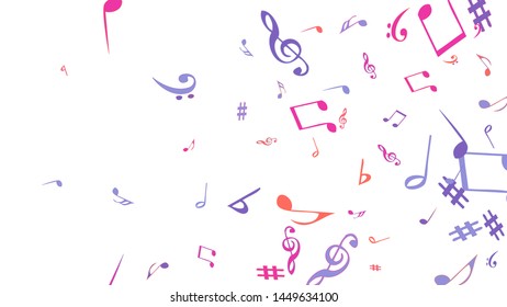 Musical Signs. Modern Background with Notes. Vector Element for Musical Poster, Banner, Advertising, Card. Minimalistic Simple Background.
