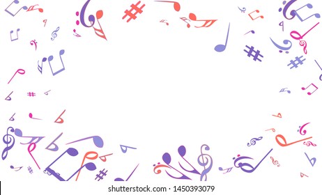 Musical Signs. Modern Background with Notes. Vector Element for Musical Poster, Banner, Advertising, Card. Minimalistic Simple Background.
