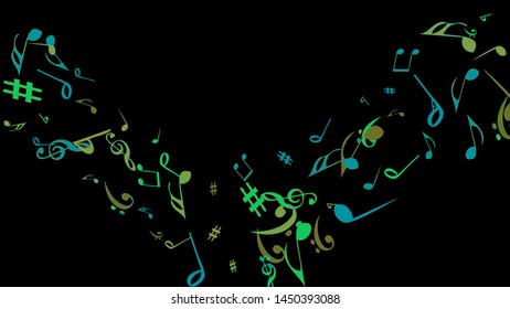 Musical Signs. Modern Background with Notes. Vector Element for Musical Poster, Banner, Advertising, Card. Minimalistic Simple Background.
