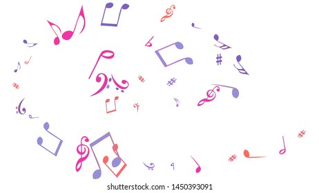 Musical Signs. Modern Background with Notes. Vector Element for Musical Poster, Banner, Advertising, Card. Minimalistic Simple Background.
