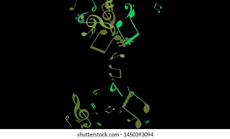Musical Signs. Modern Background with Notes. Vector Element for Musical Poster, Banner, Advertising, Card. Minimalistic Simple Background.
