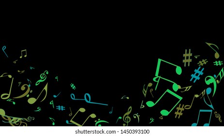 Musical Signs. Modern Background with Notes. Vector Element for Musical Poster, Banner, Advertising, Card. Minimalistic Simple Background.
