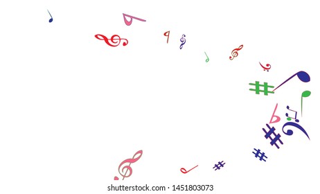 Musical Signs. Modern Background with Notes. Vector Element for Musical Poster, Banner, Advertising, Card. Minimalistic Simple Background.
