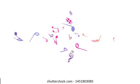 Musical Signs. Modern Background with Notes. Vector Element for Musical Poster, Banner, Advertising, Card. Minimalistic Simple Background.
