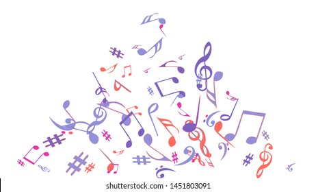 Musical Signs. Modern Background with Notes. Vector Element for Musical Poster, Banner, Advertising, Card. Minimalistic Simple Background.
