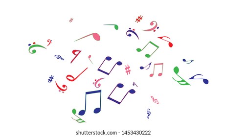 Musical Signs. Modern Background with Notes. Vector Element for Musical Poster, Banner, Advertising, Card. Minimalistic Simple Background.
