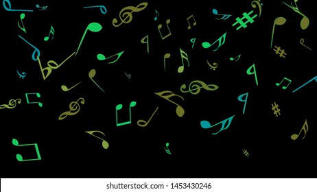 Musical Signs. Modern Background with Notes. Vector Element for Musical Poster, Banner, Advertising, Card. Minimalistic Simple Background.
