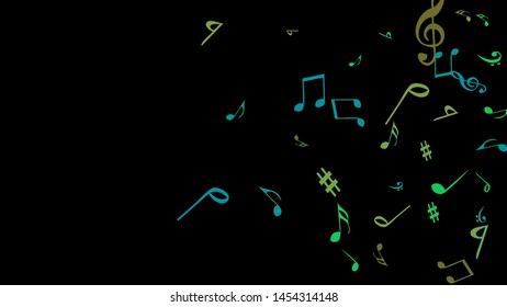 Musical Signs. Modern Background with Notes. Vector Element for Musical Poster, Banner, Advertising, Card. Minimalistic Simple Background.
