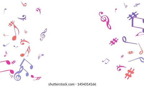 Musical Signs. Modern Background with Notes. Vector Element for Musical Poster, Banner, Advertising, Card. Minimalistic Simple Background.
