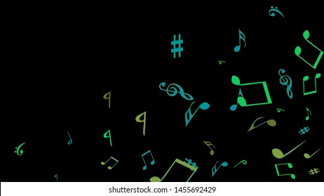Musical Signs. Modern Background with Notes. Vector Element for Musical Poster, Banner, Advertising, Card. Minimalistic Simple Background.
