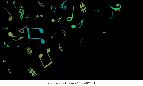 Musical Signs. Modern Background with Notes. Vector Element for Musical Poster, Banner, Advertising, Card. Minimalistic Simple Background.
