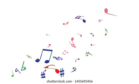 Musical Signs. Modern Background with Notes. Vector Element for Musical Poster, Banner, Advertising, Card. Minimalistic Simple Background.
