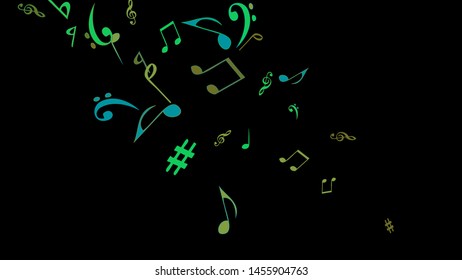 Musical Signs. Modern Background with Notes. Vector Element for Musical Poster, Banner, Advertising, Card. Minimalistic Simple Background.
